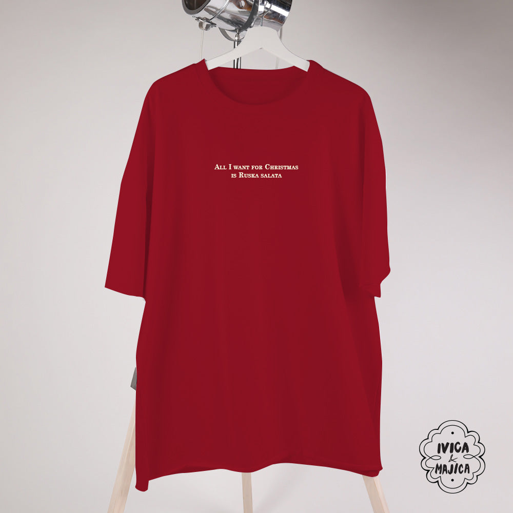 All i want for Christmas is ruska salata - Ženska oversize majica